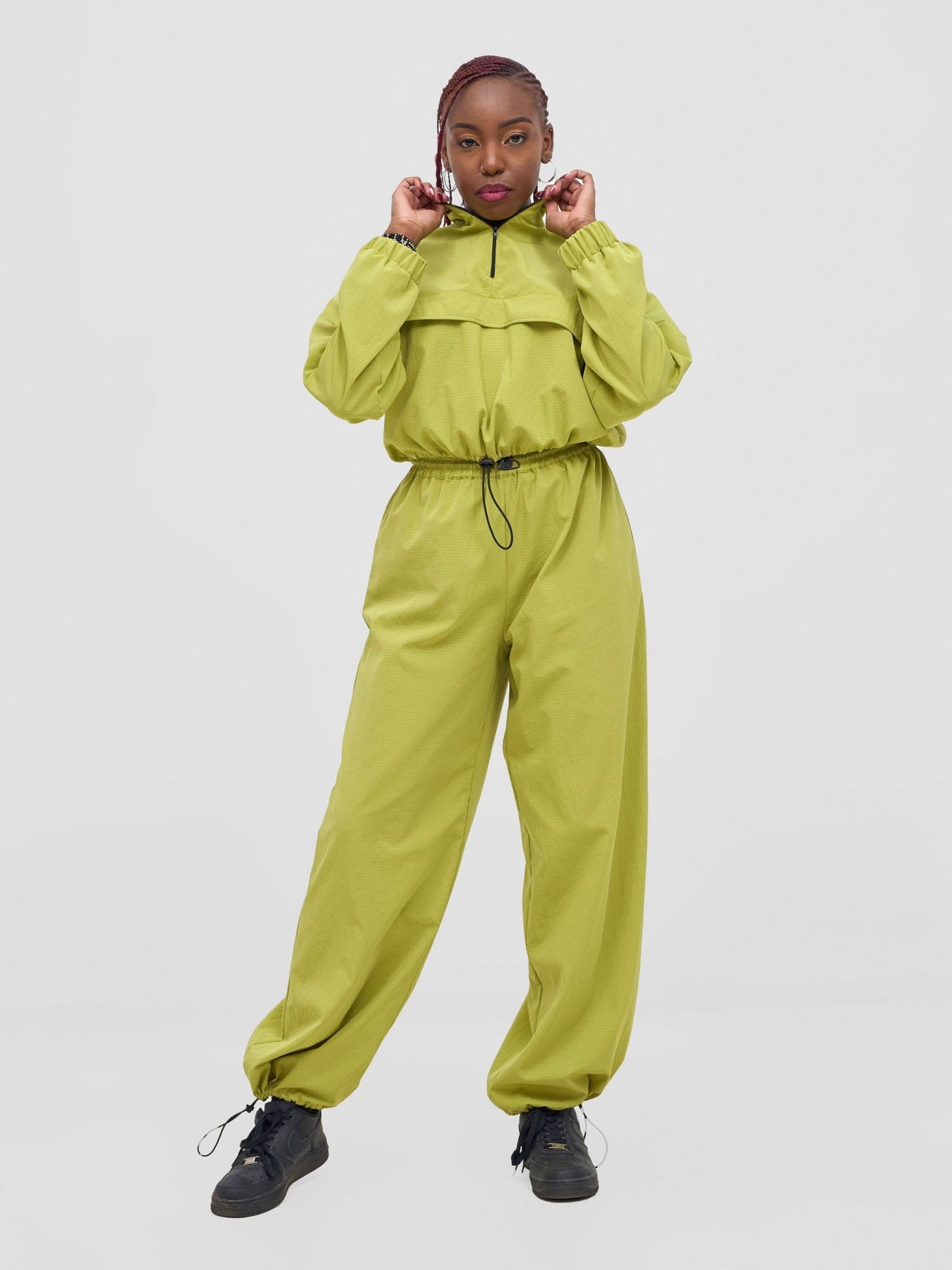 Zoya Vasha Midriff Jacket - Light Olive - Shopzetu