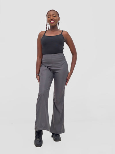 Zoya Sadira Bell Bottom Pants - Grey - Shopzetu
