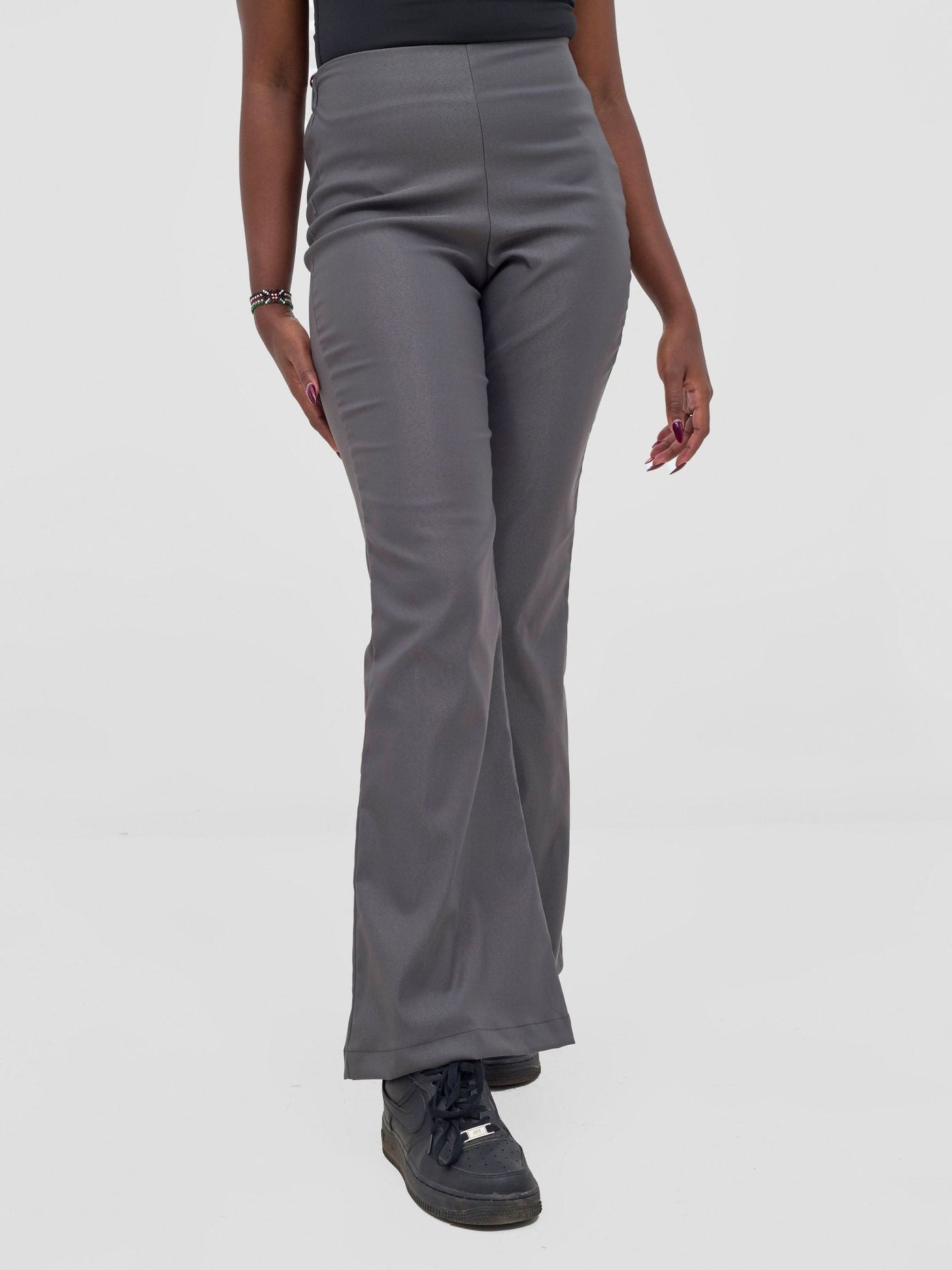 Zoya Sadira Bell Bottom Pants - Grey - Shopzetu