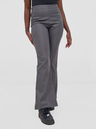 Zoya Sadira Bell Bottom Pants - Grey - Shopzetu