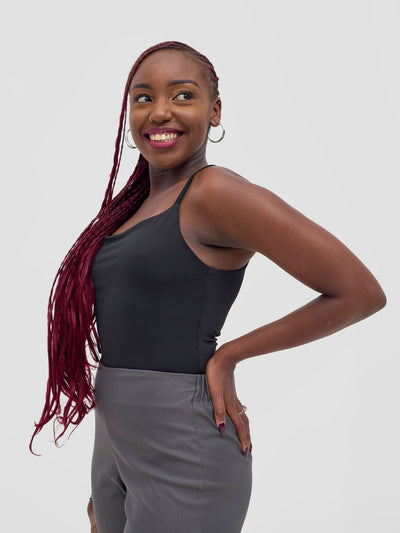 Zoya Sadira Strappy Bodysuit - Black - Shopzetu