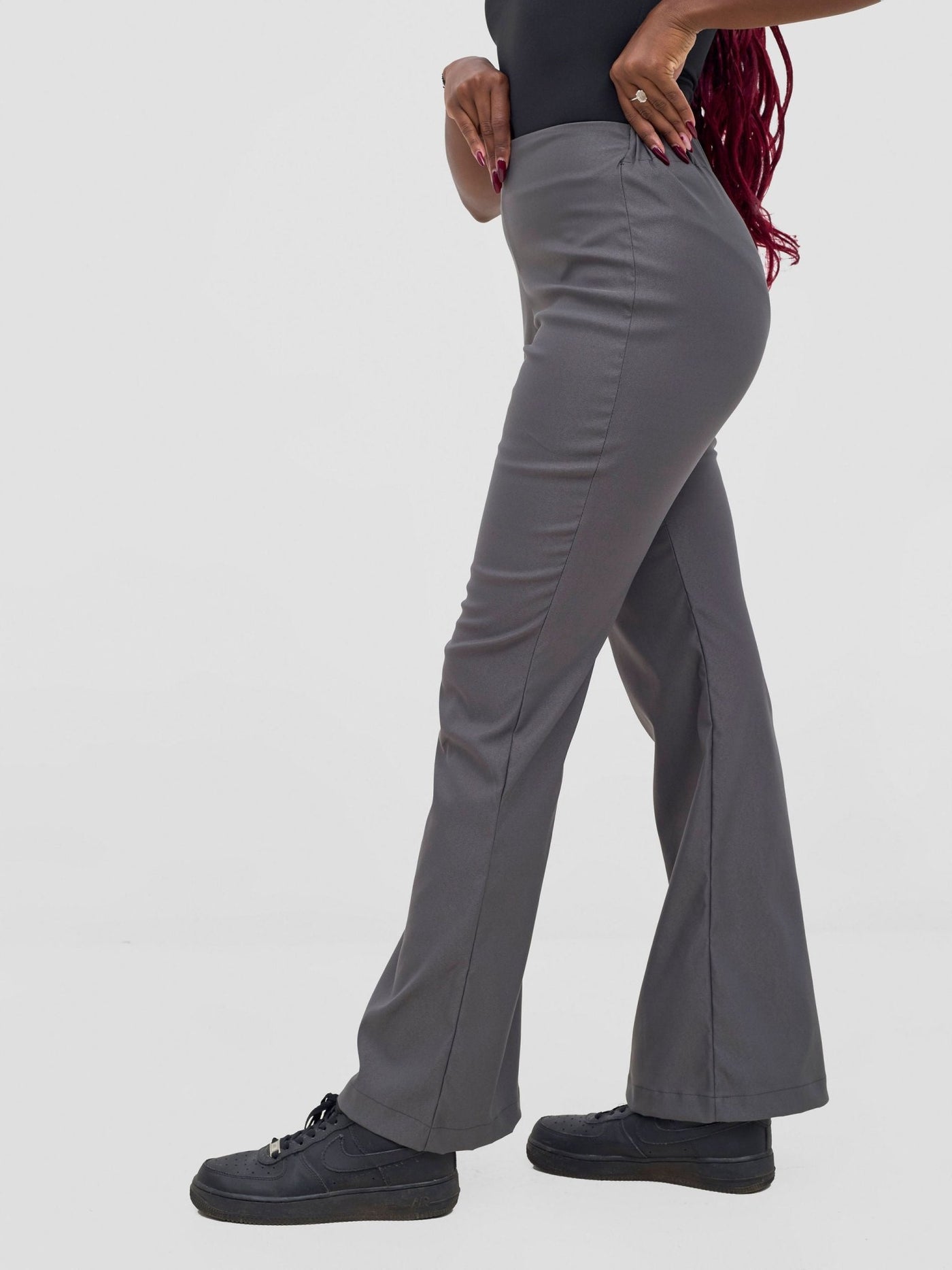 Zoya Sadira Bell Bottom Pants - Grey - Shopzetu