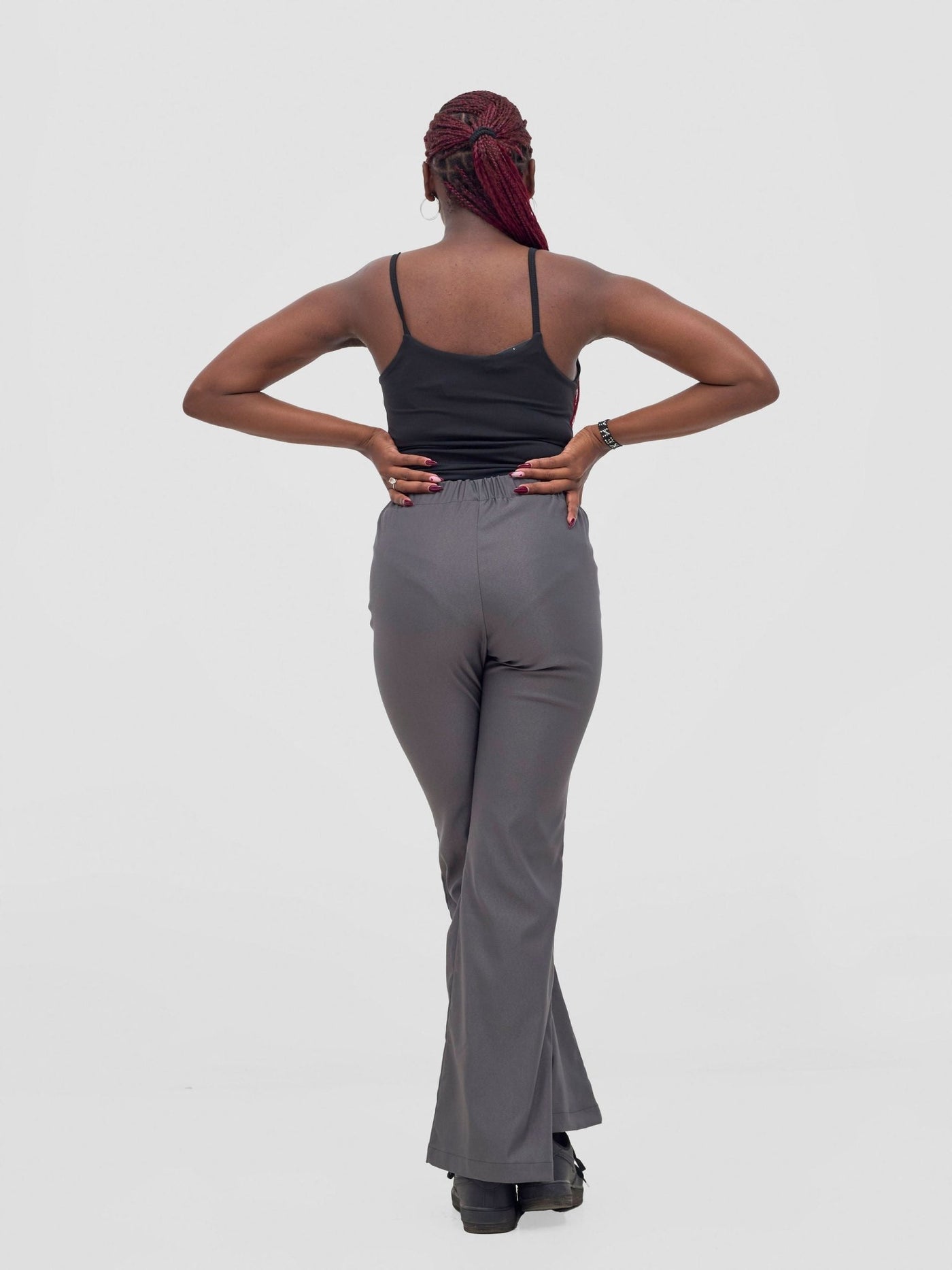 Zoya Sadira Bell Bottom Pants - Grey - Shopzetu