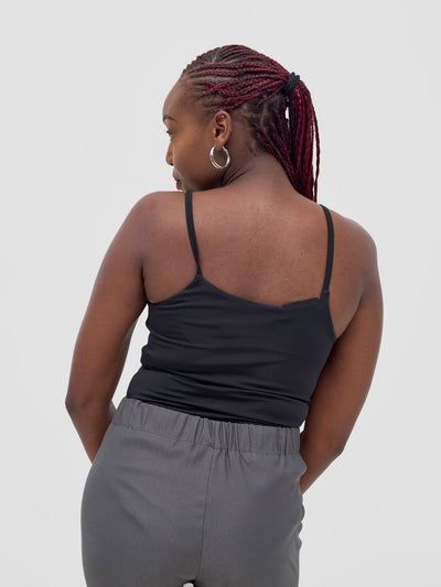 Zoya Sadira Strappy Bodysuit - Black - Shopzetu