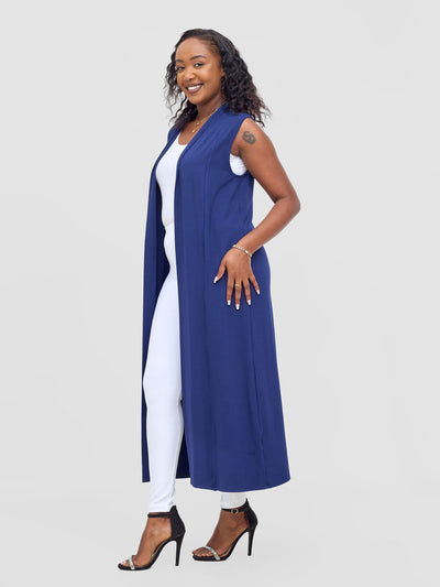Vivo Basic Sleeveless Long Lily Waterfall - Navy Blue