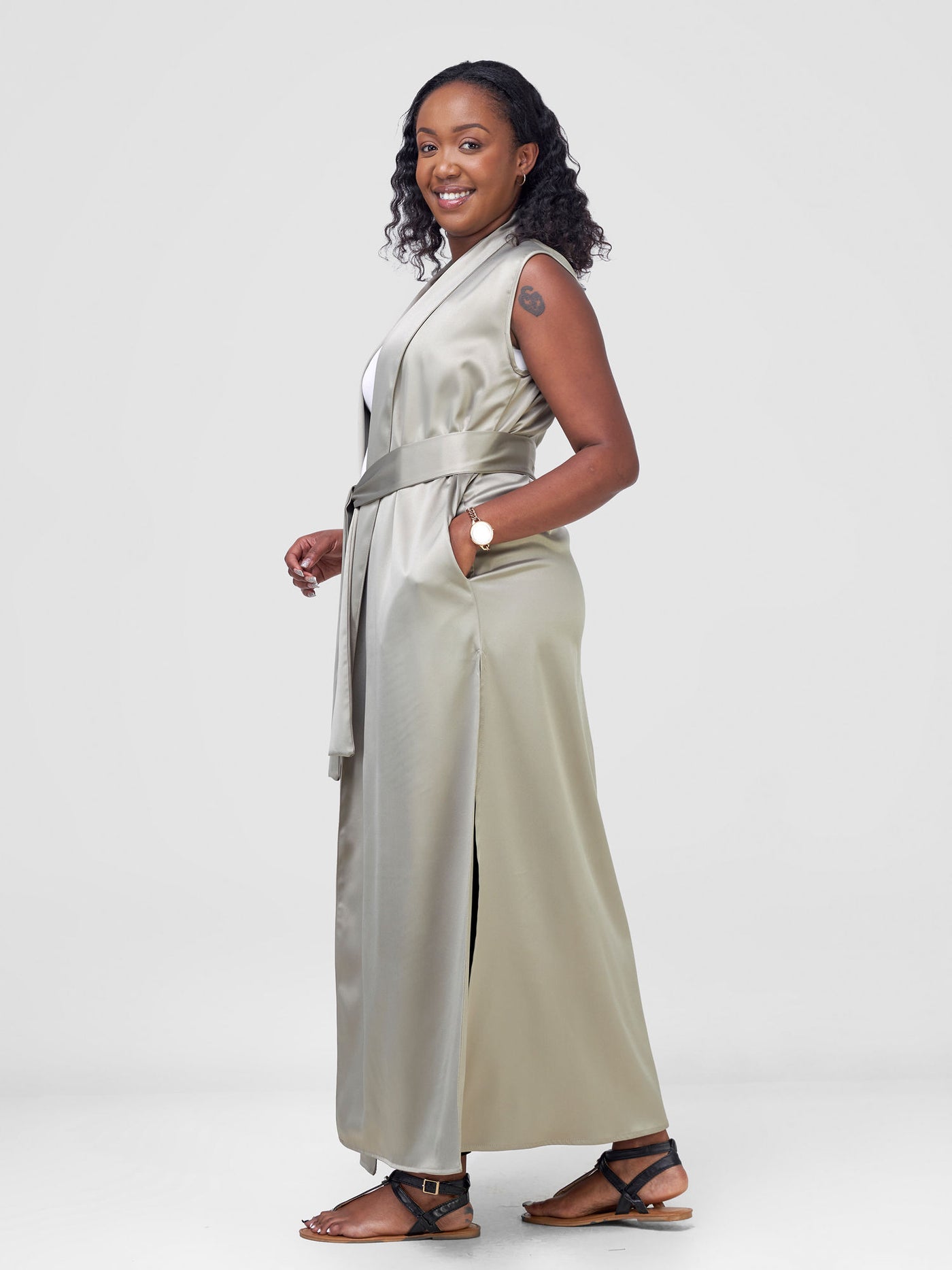 Vivo Sanali Trench Coat - Light Grey