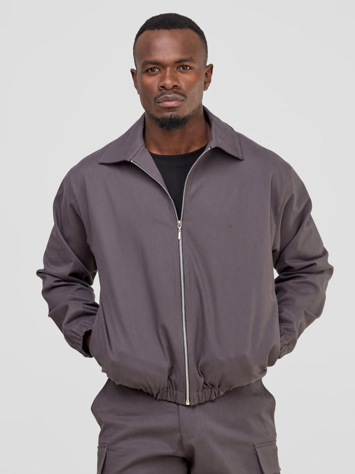 Safari by Vivo Men's Bomber Jacket - Dark Grey