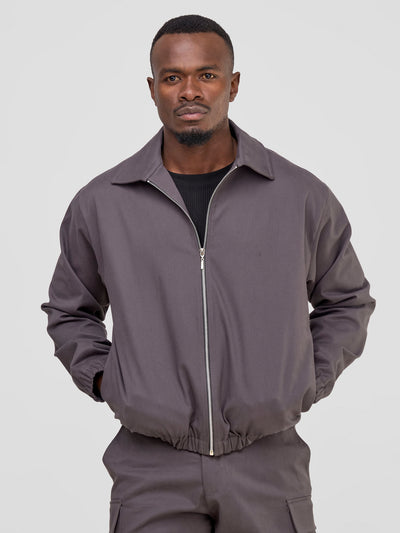 Safari by Vivo Men's Bomber Jacket - Dark Grey