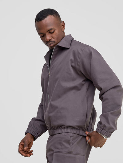 Safari by Vivo Men's Bomber Jacket - Dark Grey