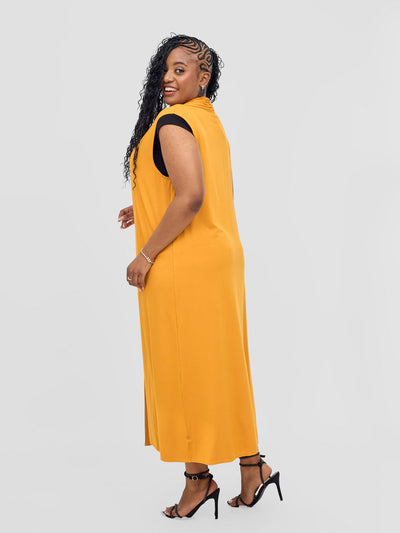 Vivo Basic Sleeveless Long Lily Waterfall - Mustard