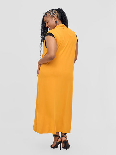 Vivo Basic Sleeveless Long Lily Waterfall - Mustard