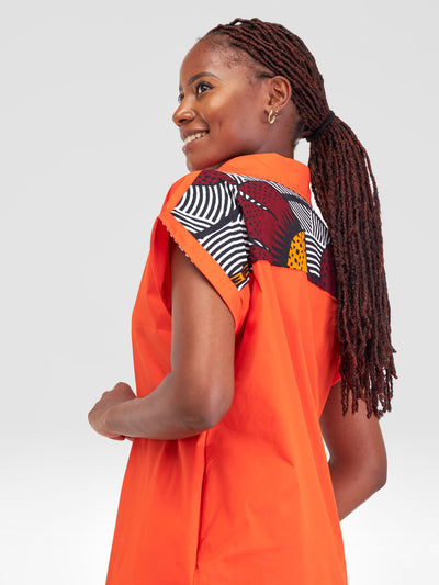 Safari by Vivo Lira Drop Shoulder Dress - Orange