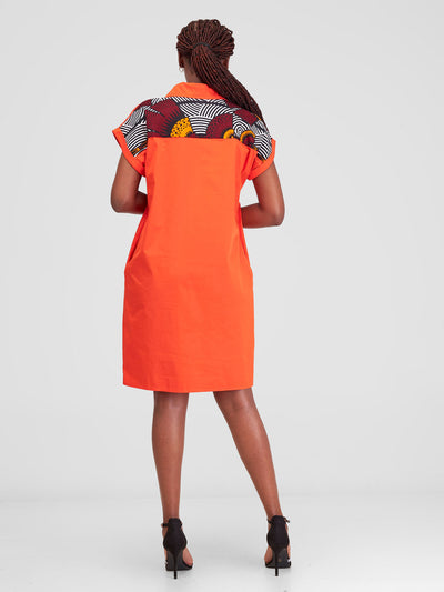 Safari by Vivo Lira Drop Shoulder Dress - Orange