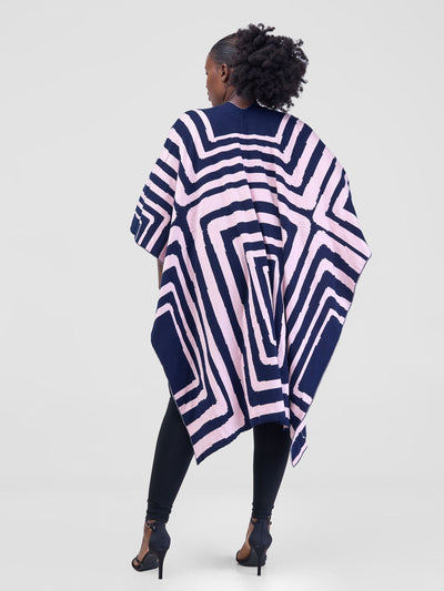 Vivo Reversible Printed Poncho - Blush / Black  Bustani Print