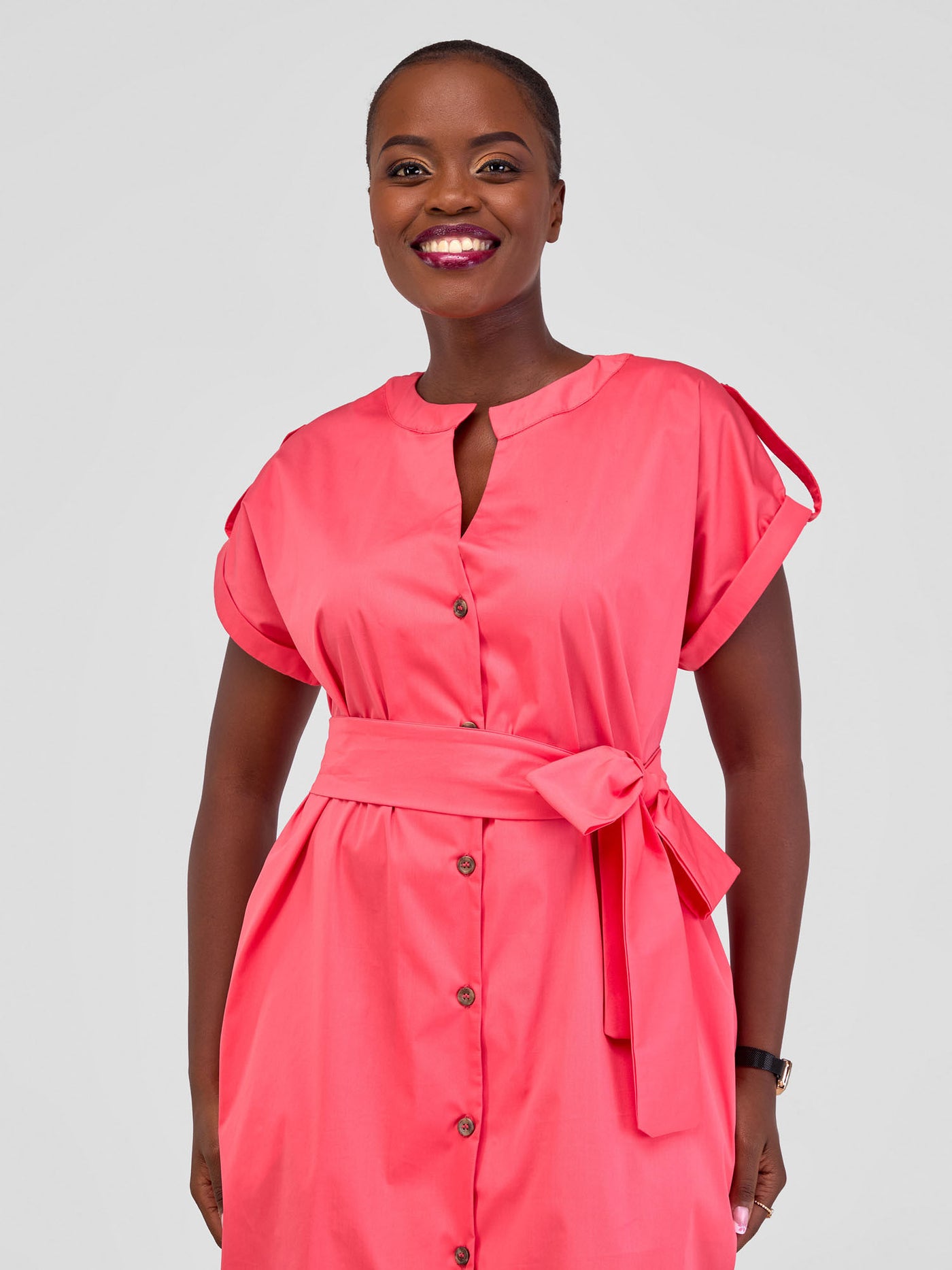 Safari by Vivo Zene Drop Shoulder Above Knee Dress - Pink