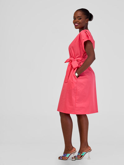 Safari by Vivo Zene Drop Shoulder Above Knee Dress - Pink