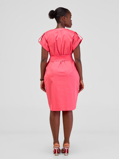 Safari by Vivo Zene Drop Shoulder Above Knee Dress - Pink