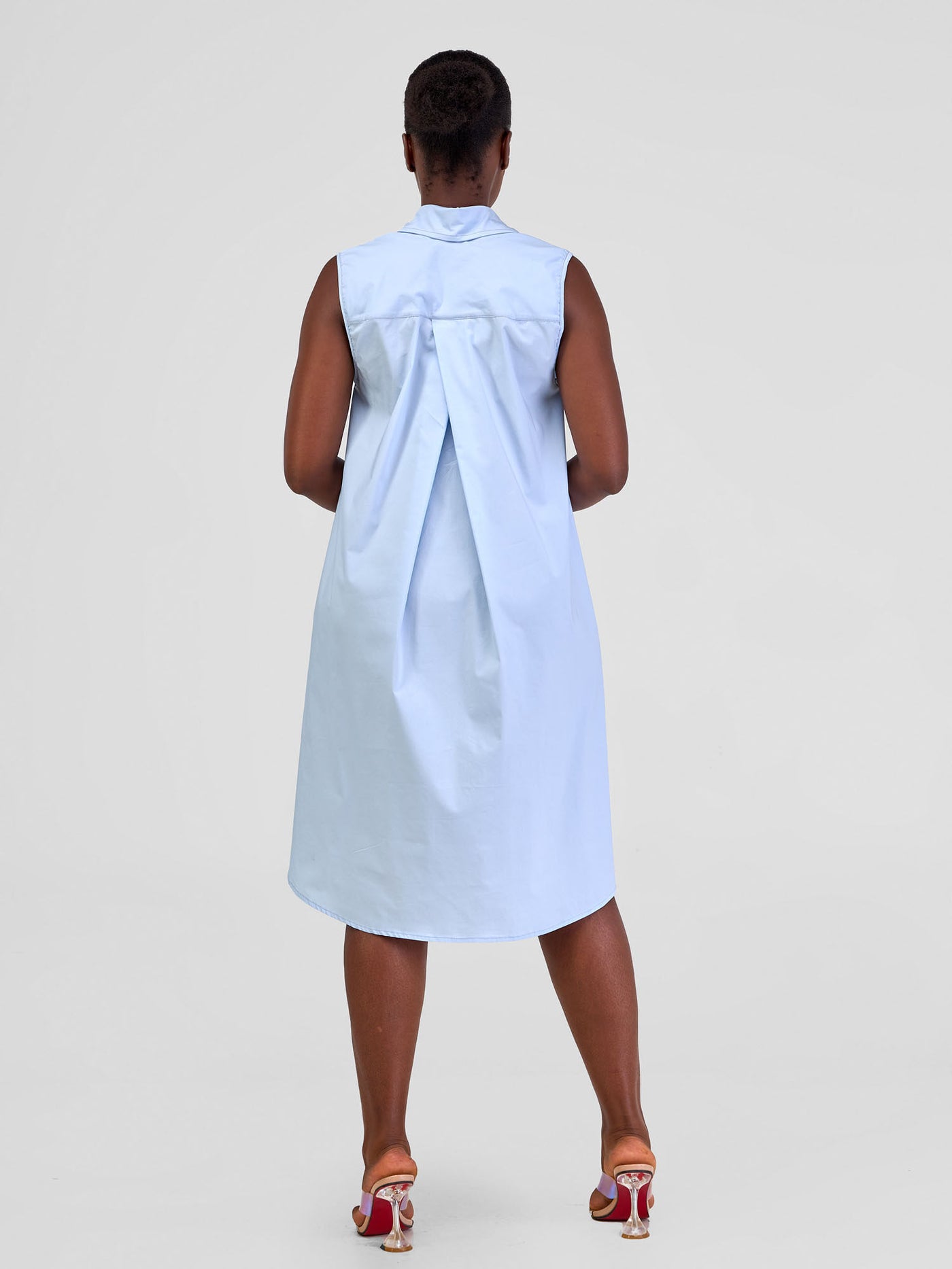 Safari by Vivo Kaya Sleeveless Tent Shirt Dress - Blue