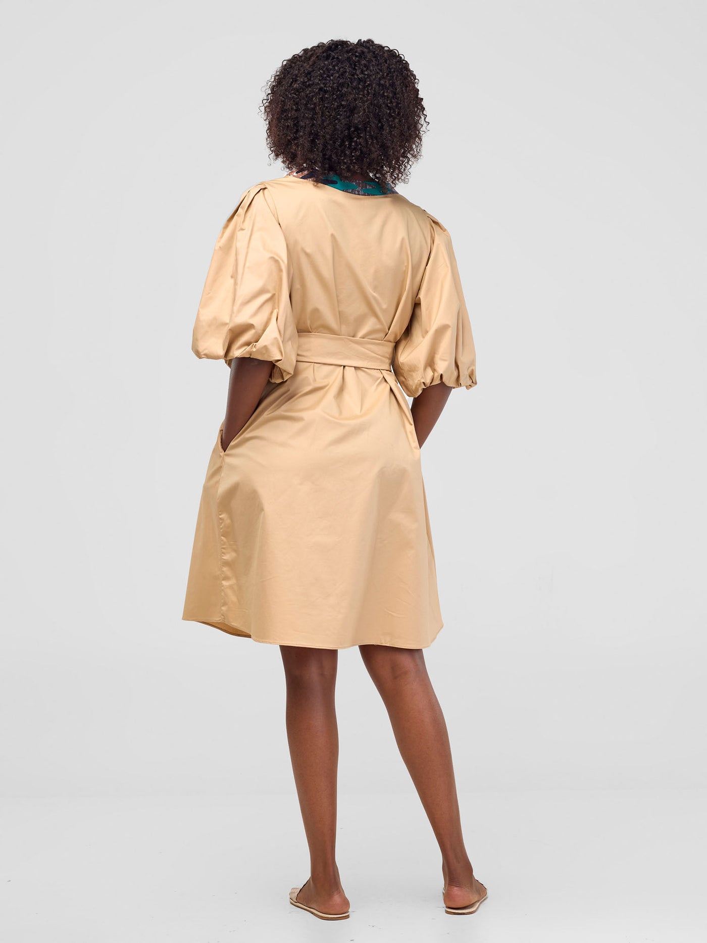 Safari by Vivo Mali Bishop Sleeve Tent Dress - Khaki