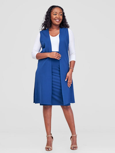 Vivo Waridi Sleeveless Overcoat - Dark Teal - Shopzetu