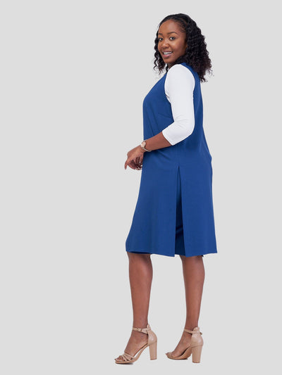 Vivo Waridi Sleeveless Overcoat - Dark Teal - Shopzetu