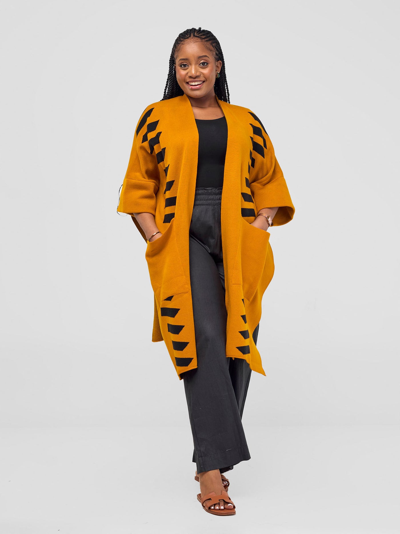 Safari by Vivo Dila  Poncho - Mustard / Black