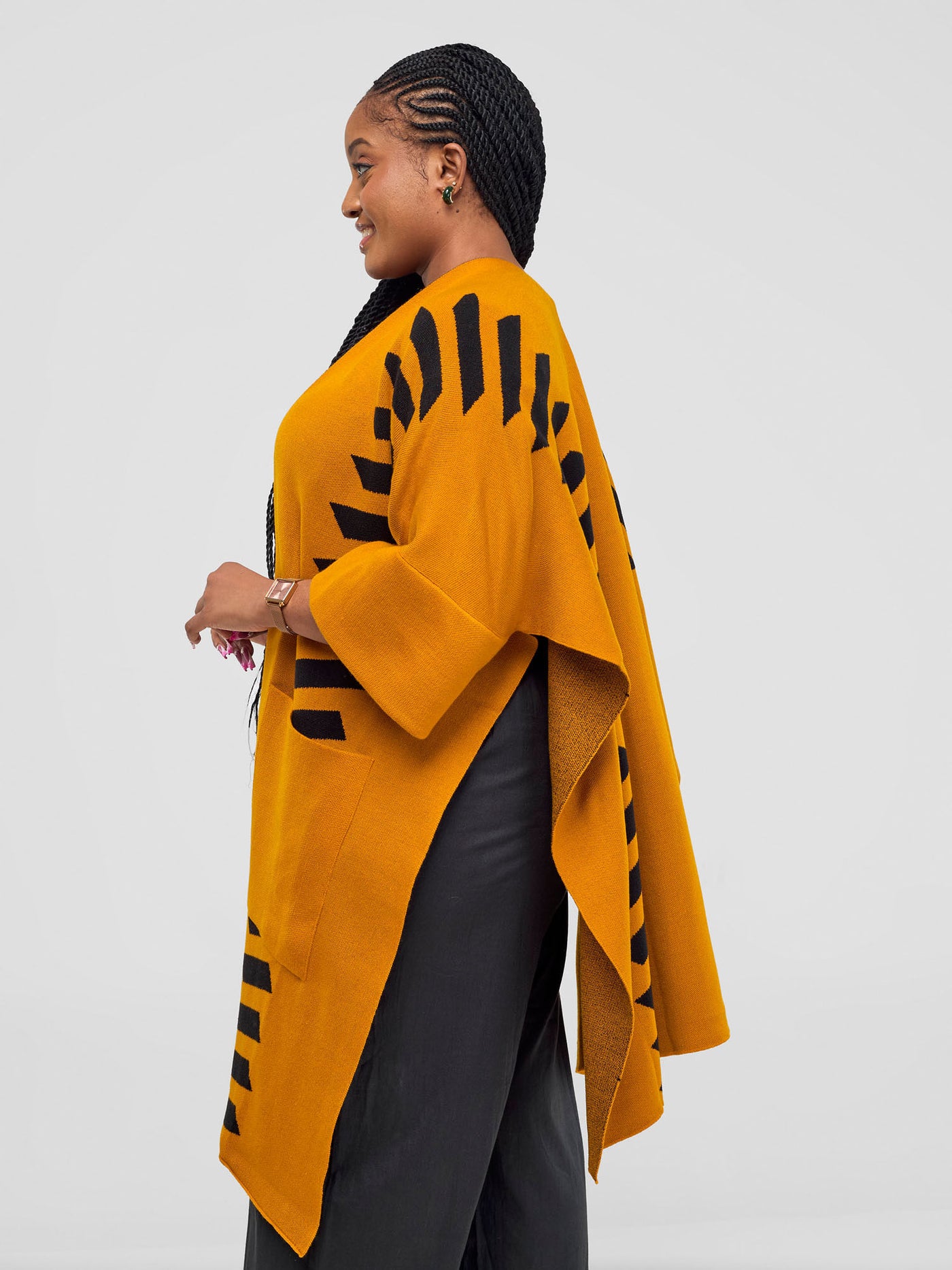 Safari by Vivo Dila  Poncho - Mustard / Black
