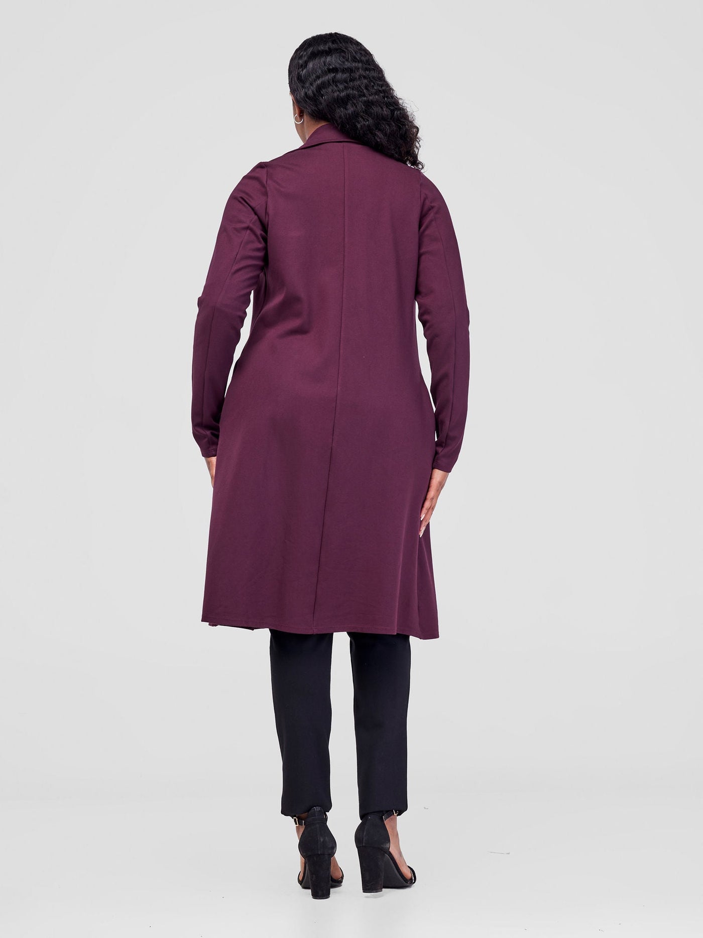 Vivo Basic Trench Coat - Burgundy - Shopzetu