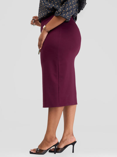 Vivo Vinna Midi & Capri Piped Skirt - Burgundy