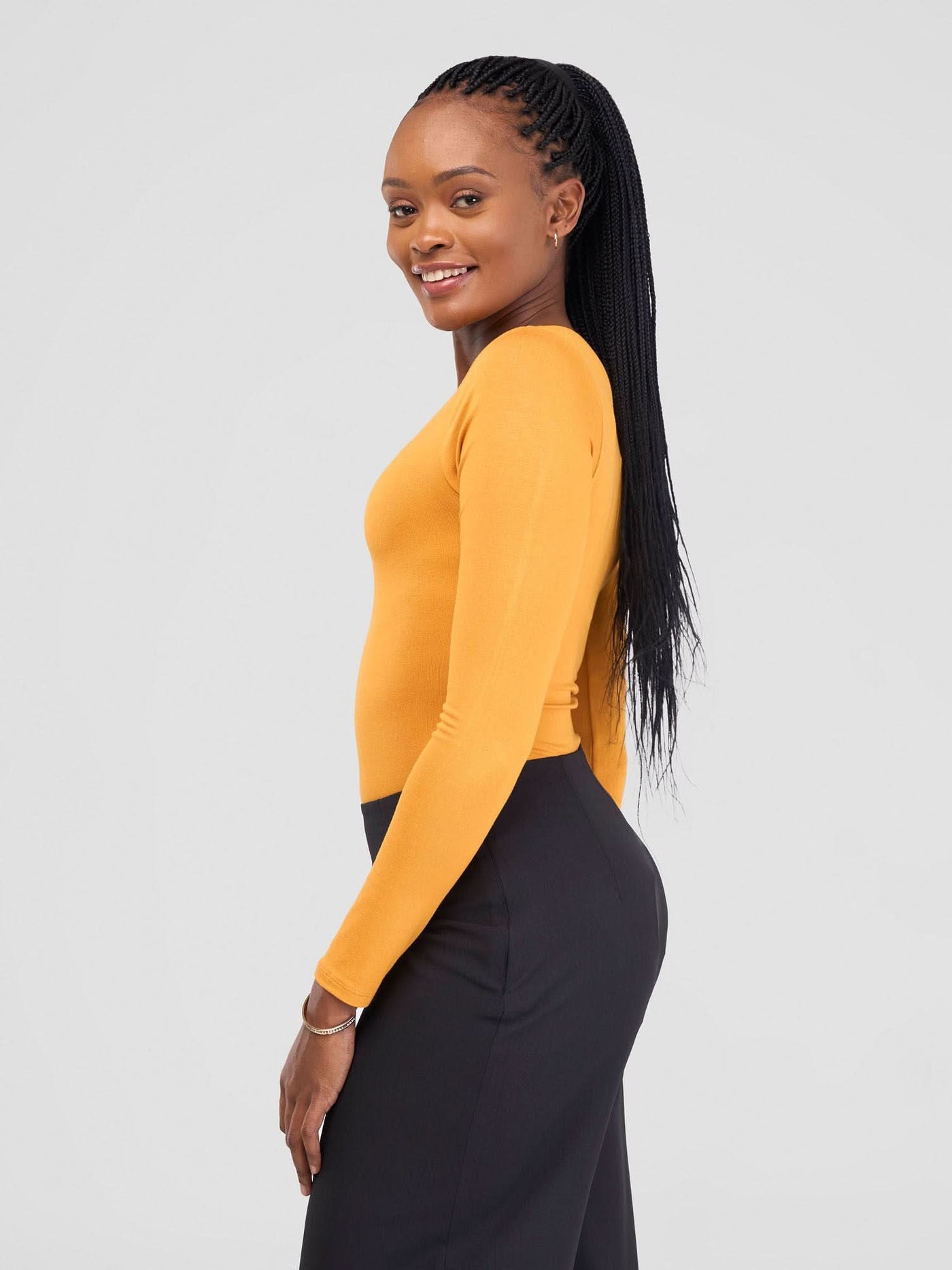 Vivo Basic Long Sleeved Bodysuit - Mustard