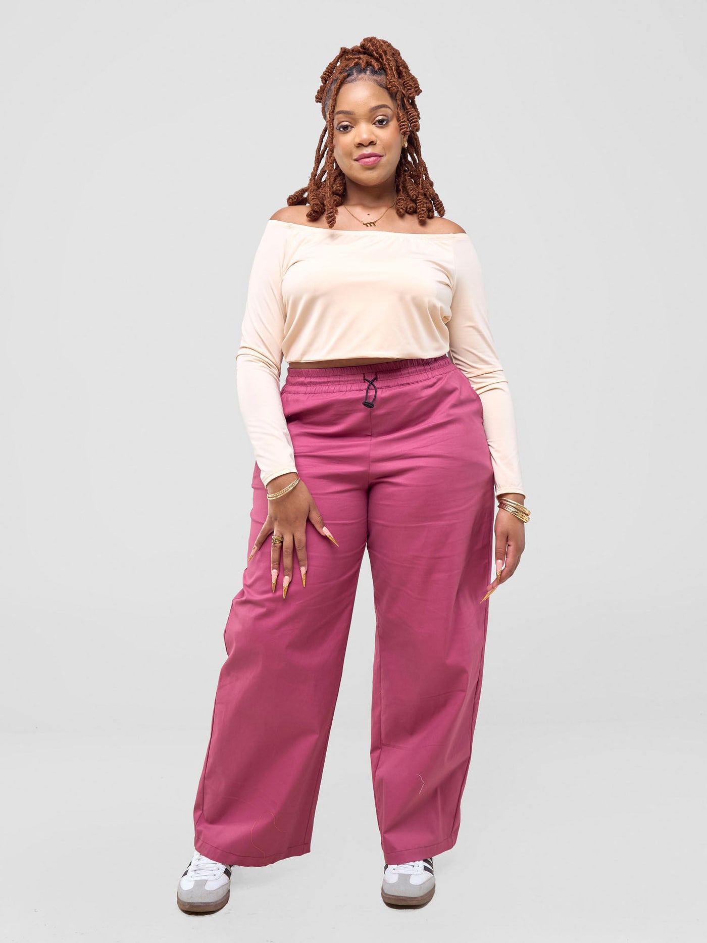 Zoya Yuni Off Shoulder Midriff Top - Buttermilk