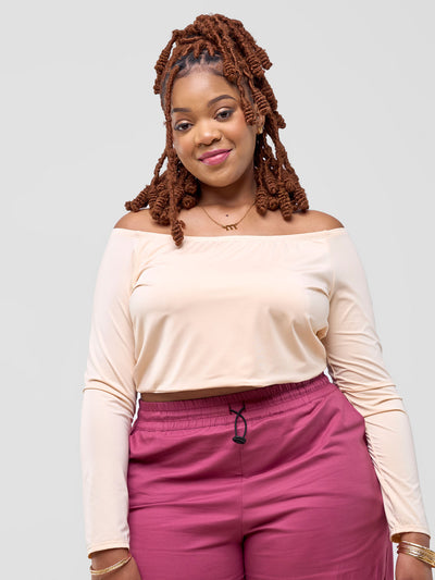 Zoya Yuni Off Shoulder Midriff Top - Buttermilk
