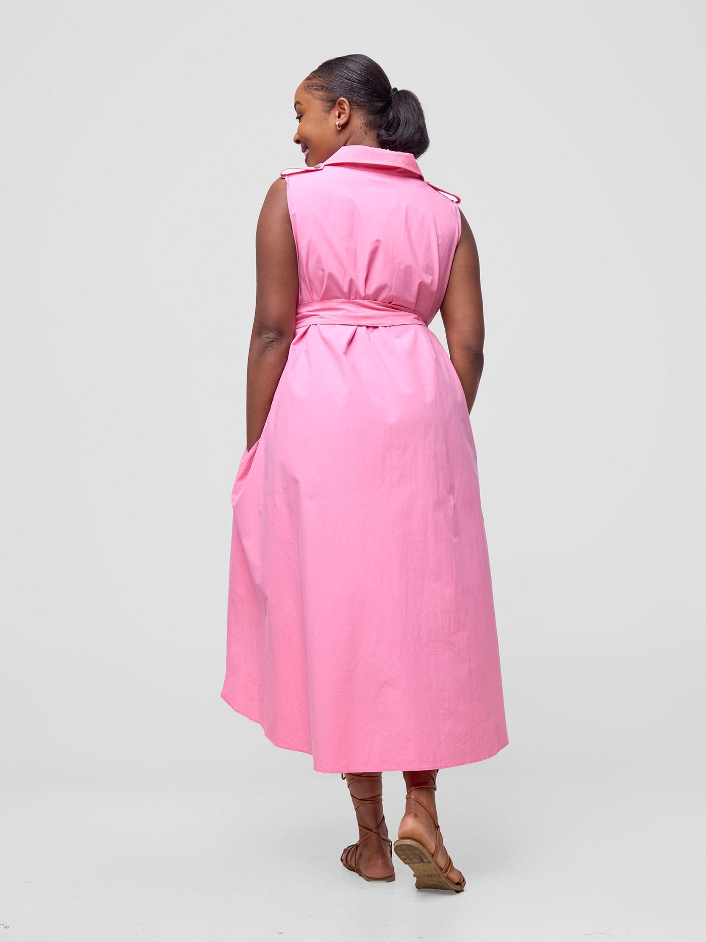 Safari by Vivo Zene High Low Shirt Dress - Pink