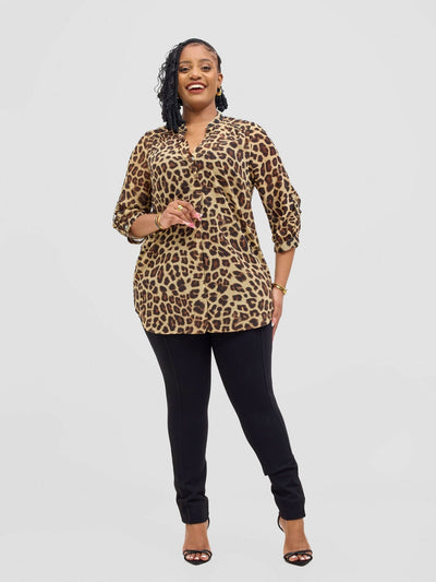 Lamazi Collections Cheetah Top - Brown - Shopzetu