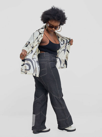 Kalungi Mchoro Shirt - Beige - Shopzetu