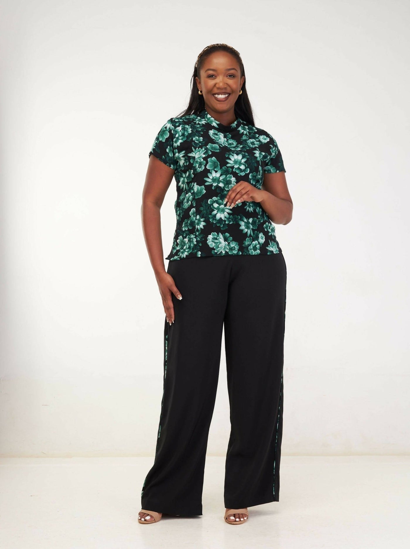 Kakiba Collecion Achieng Two Piece - Green / Black - Shopzetu