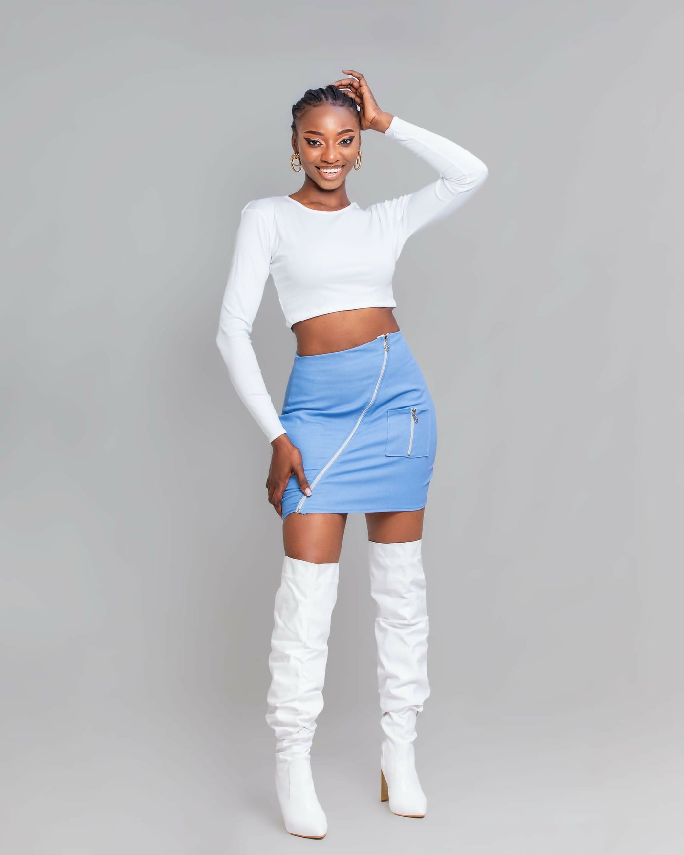 Da’Joy Fashions Hydra Denim Skirt - Blue - Shopzetu