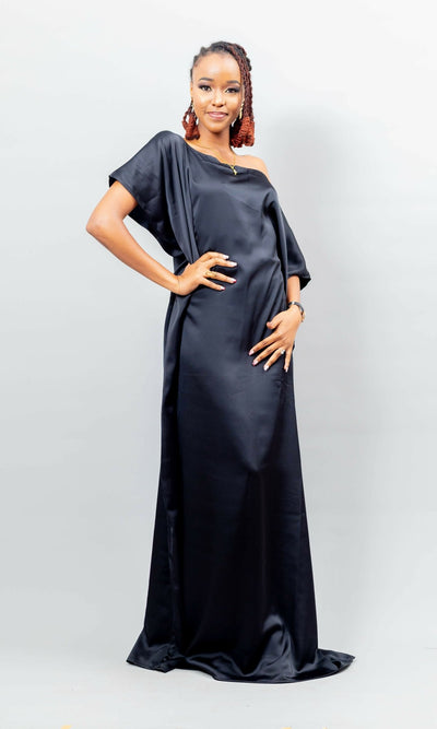 Afriwia Carica Kaftan Dress - Black - Shopzetu
