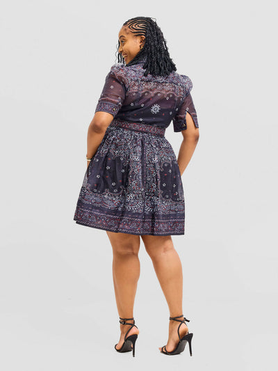 Elegance Fashion Floral Skater Dress - Purple Floral - Shopzetu