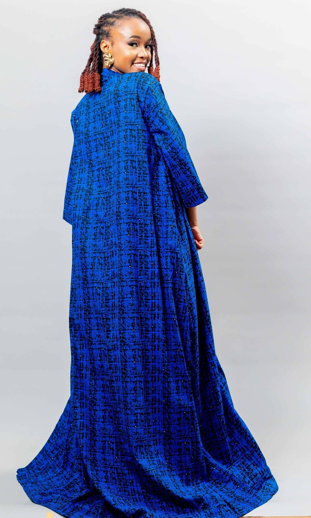 Afriwia Shani African Print Kimono - Blue - Shopzetu