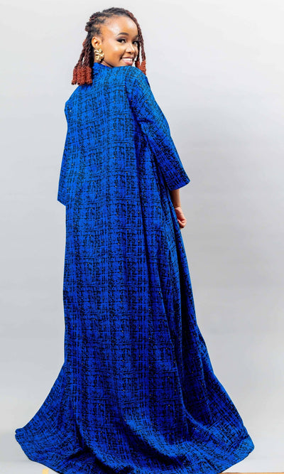 Afriwia Shani African Print Kimono - Blue - Shopzetu