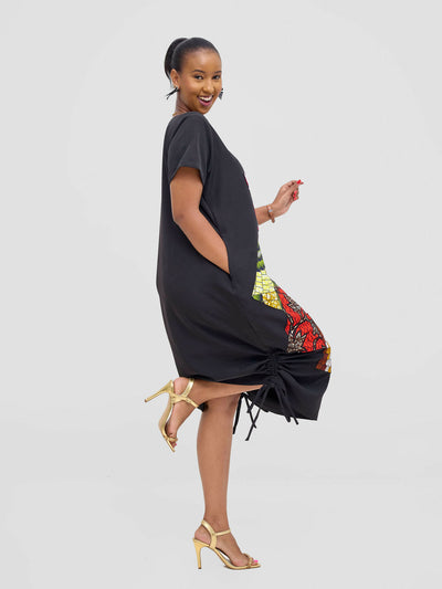 Vivid Afrikana Pindo Dress - Black - Shopzetu