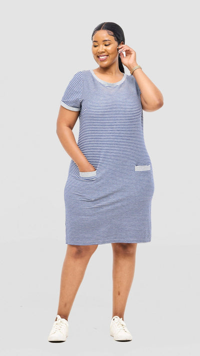The Fashion Frenzy Stripped Bodycon - White - Shopzetu
