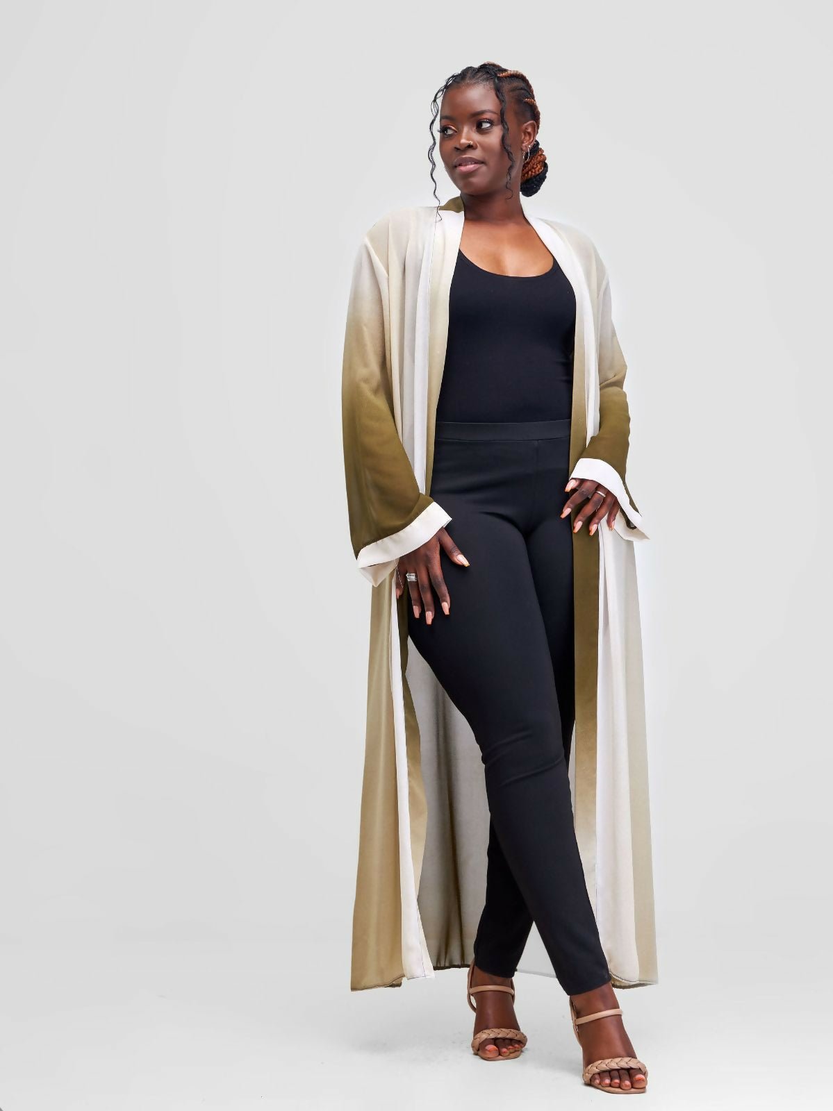 Lizola Kaydence Kimono - Green / Cream - Shopzetu