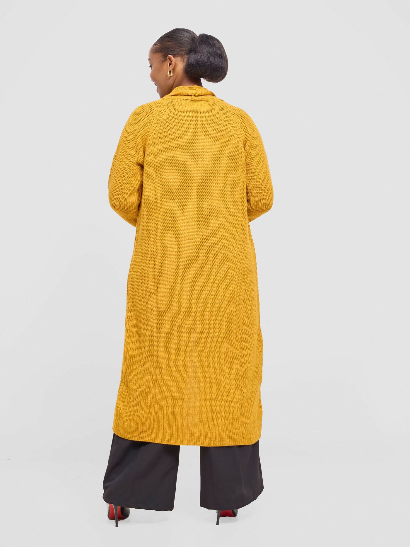 Anel’s Knitwear Midi Sweater - Mustard - Shopzetu