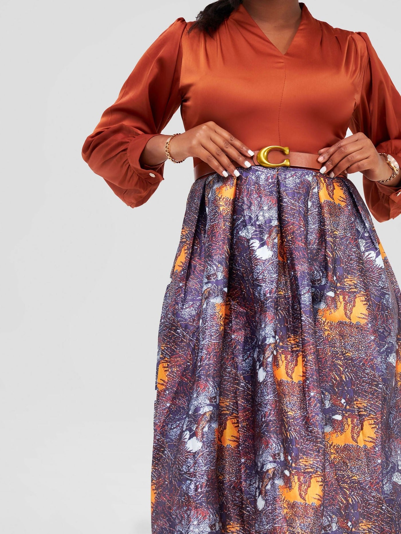 Stylish Sisters Dress - Brown - Shopzetu