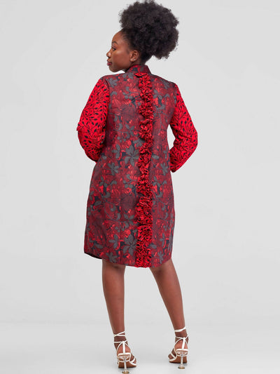 Marumara Creations Uthando Shirt Dress - Red - Shopzetu