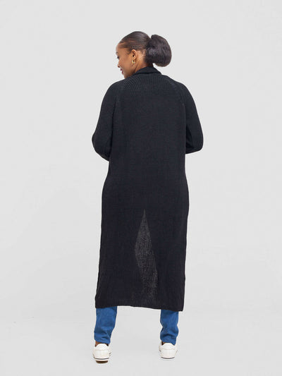 Anel’s Knitwear Midi Sweater - Black - Shopzetu