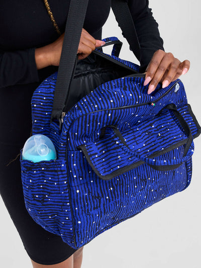 Ankara Artifacts Tolu 2.0 Diaper Bag - Blue - Shopzetu