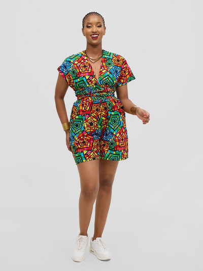 Waridi Africa Baraka Romper - Multicolored - Shopzetu